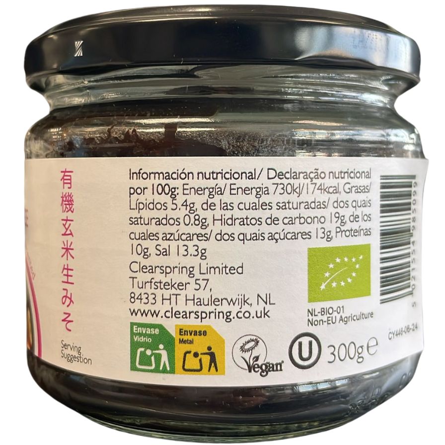 Miso de Arroz Integral No Pasteurizado 300 gr | Clearspring - Dietetica Ferrer
