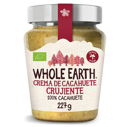 Crema de Cacahuete Crujiente Bio 227 gr | Whole Earth - Dietetica Ferrer