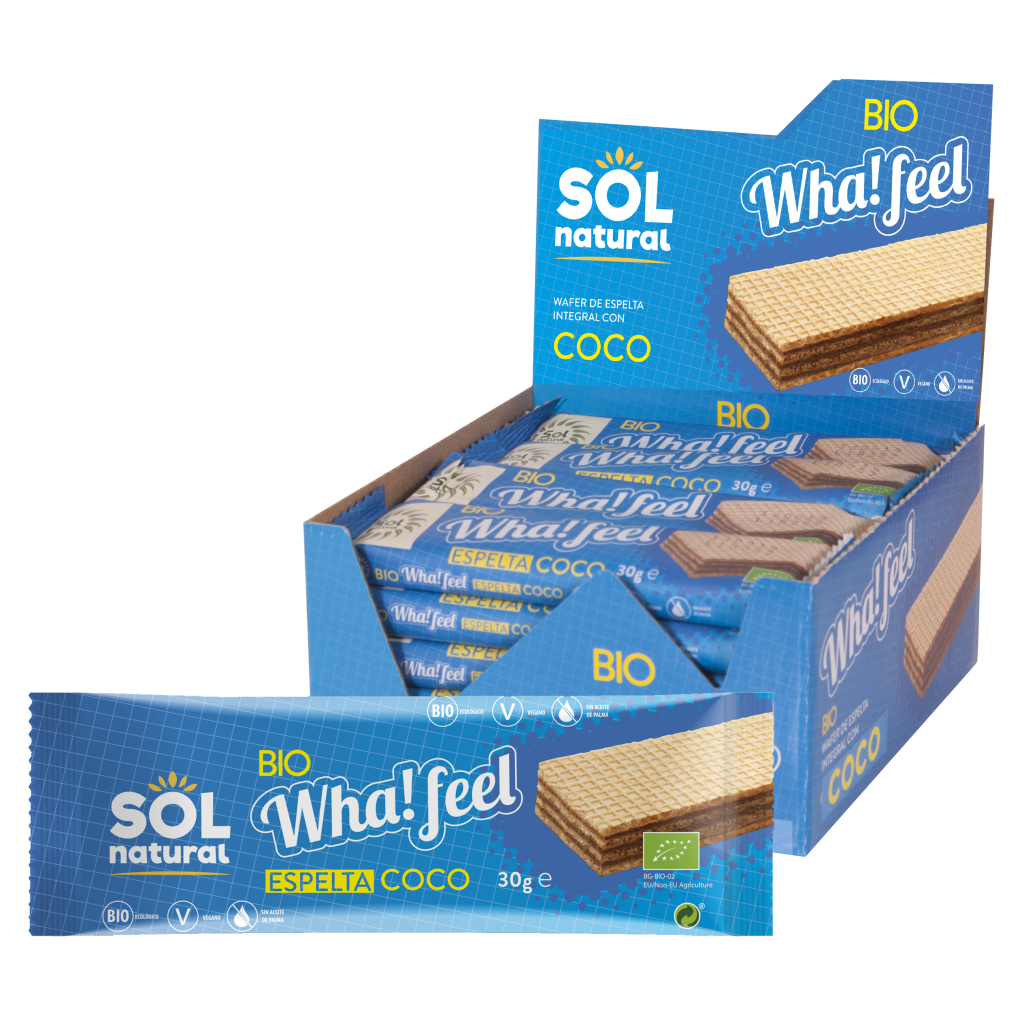 Wha! Feel Snack Espelta y Coco Bio 20 Unidades | Sol Natural - Dietetica Ferrer