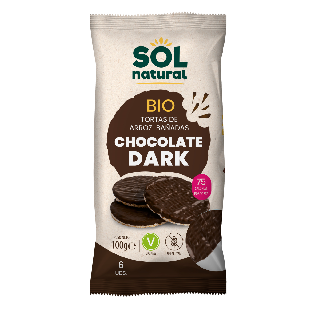 Tortas de Arroz Bañadas Con Chocolate Fondant Bio 6 Unidades | Sol Natural