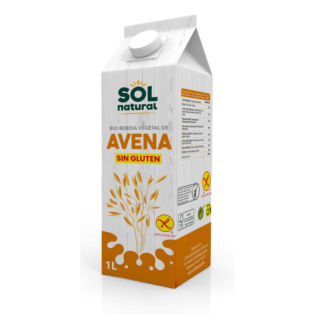 Bebida de Avena Sin Gluten Bio Pack 6 | Sol Natural - Dietetica Ferrer