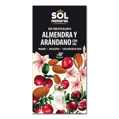 Chocolate Almendras Tostadas 70 gr | Sol Natural - Dietetica Ferrer