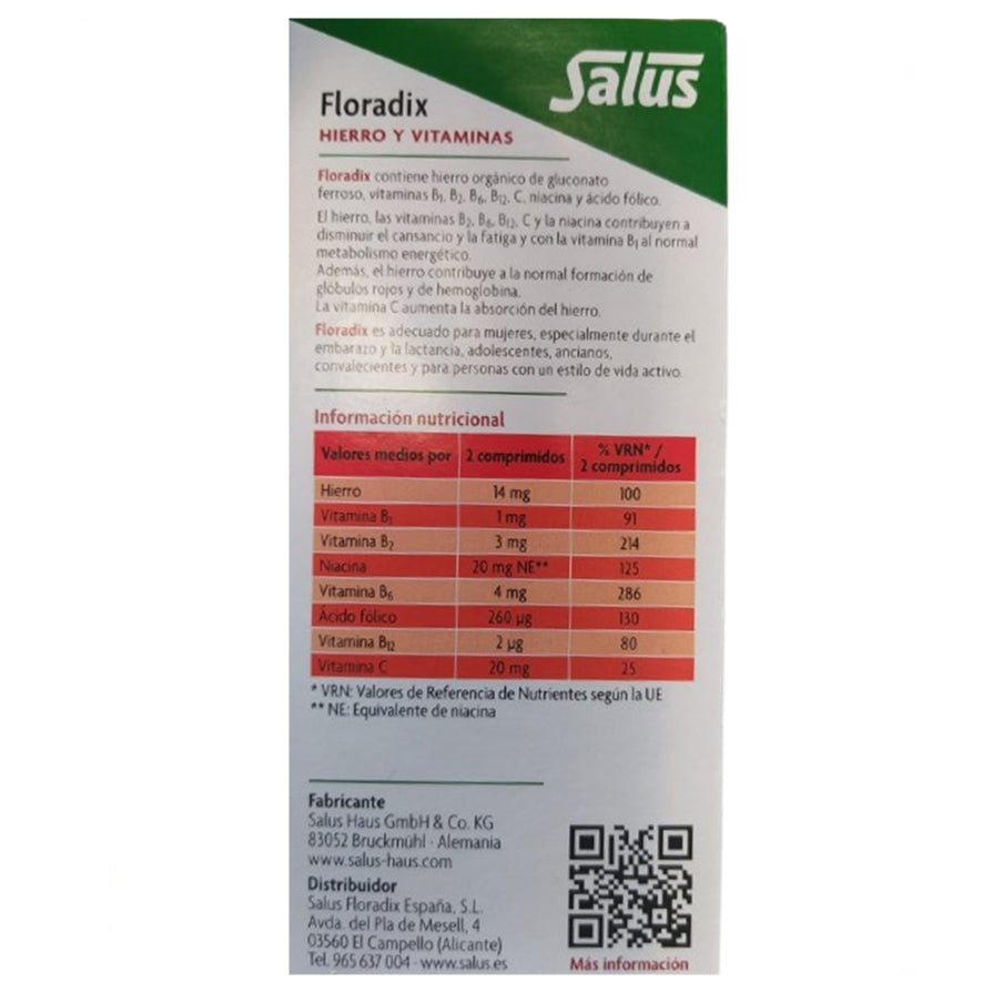 Floradix 84 Comprimidos | Salus - Dietetica Ferrer