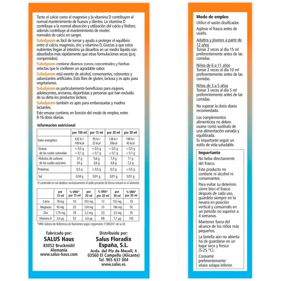 Saludynam Jarabe 250 ml | Salus - Dietetica Ferrer