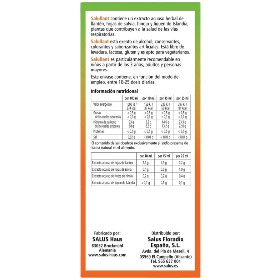Salullant Jarabe 250 ml | Salus - Dietetica Ferrer