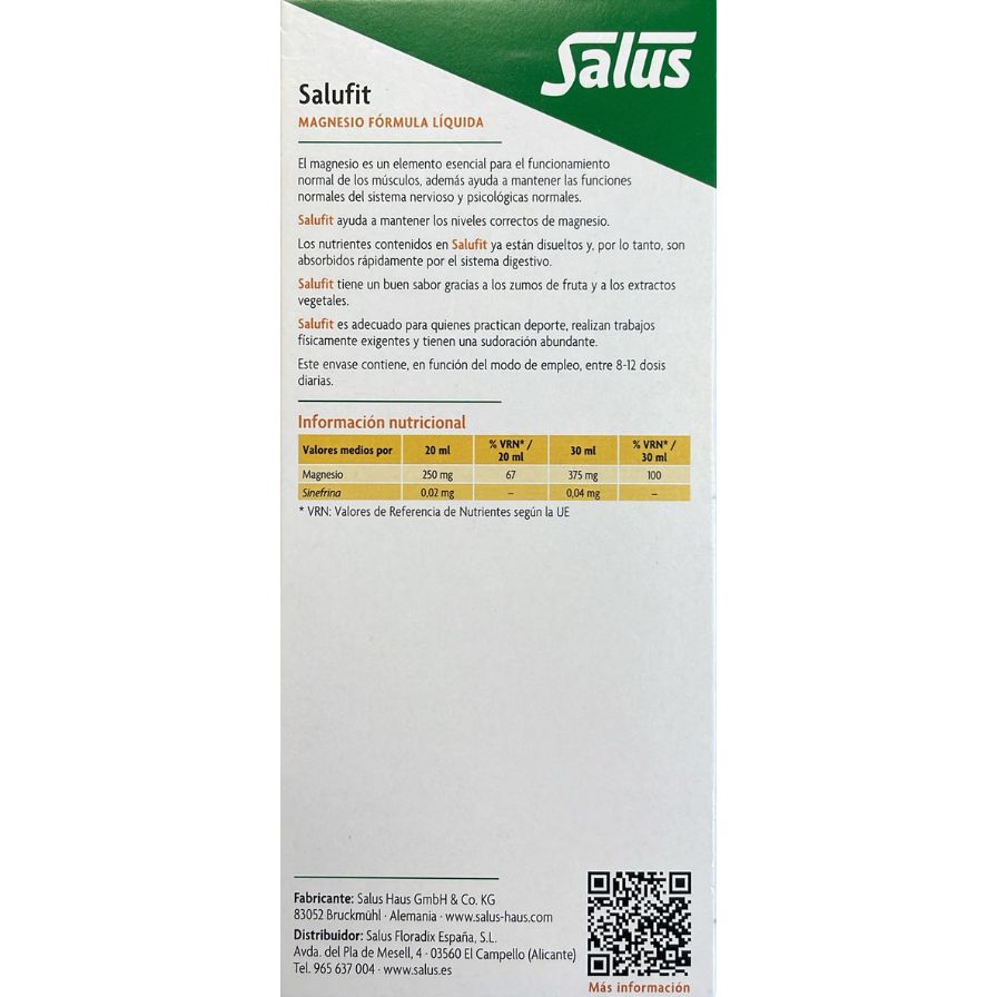 Salufit Magnesio Jarabe 250 ml | Salus - Dietetica Ferrer