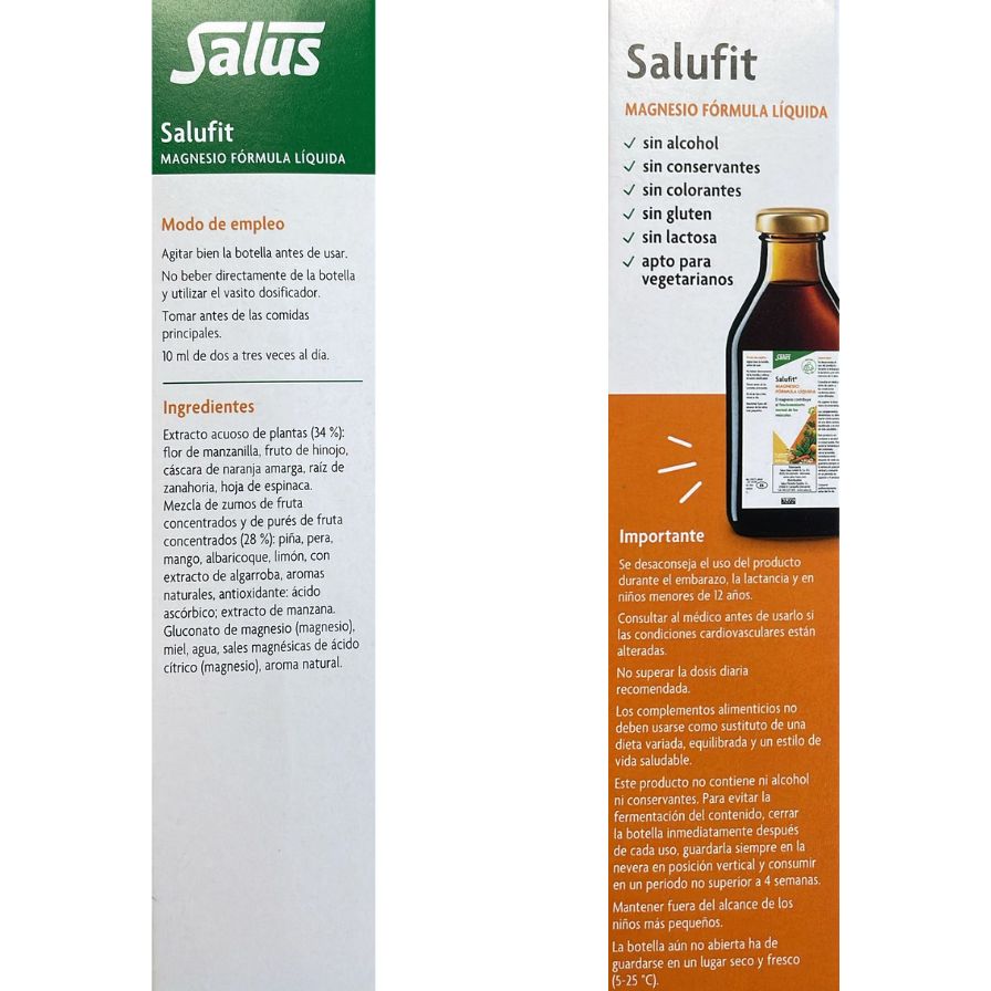 Salufit Magnesio Jarabe 250 ml | Salus - Dietetica Ferrer