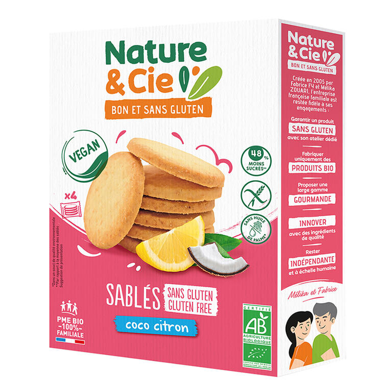 Galletas de Coco y Limon sin Gluten Bio 125 gr | Nature & Cie - Dietetica Ferrer