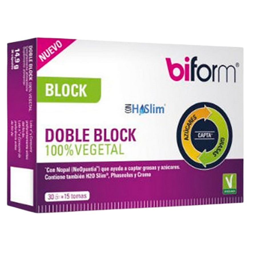 Doble Block 100% Vegetal 30 Cápsulas | Biform - Dietetica Ferrer