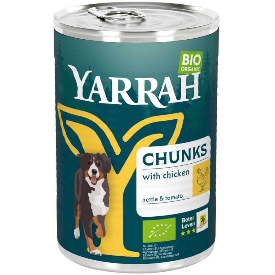 Trozos con Pollo sin Cereales Bio 405 gr | Yarrah - Dietetica Ferrer