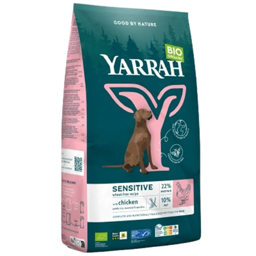 Pienso para perros Sensitive con Pollo y Arroz Bio 2 Kg | Yarrah - Dietetica Ferrer