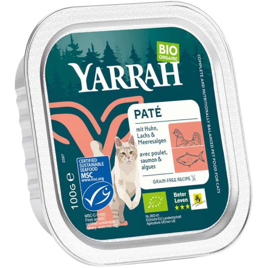 Pate para gatos con Salmon Bio 100 gr | Yarrah - Dietetica Ferrer