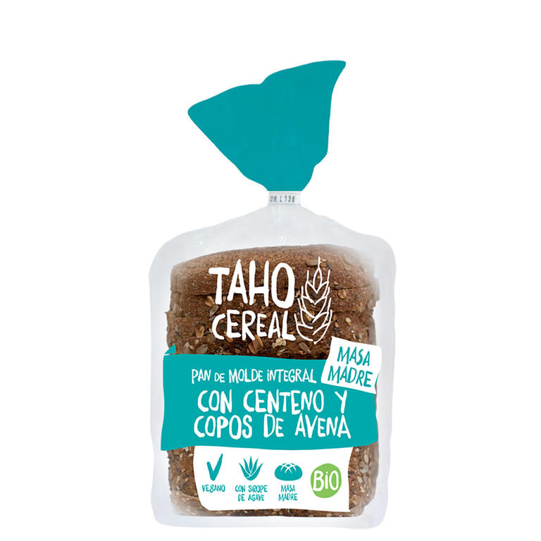 Pan de Molde Con Centeno y Copos Avena Bio 400 gr | Taho Cereal - Dietetica Ferrer