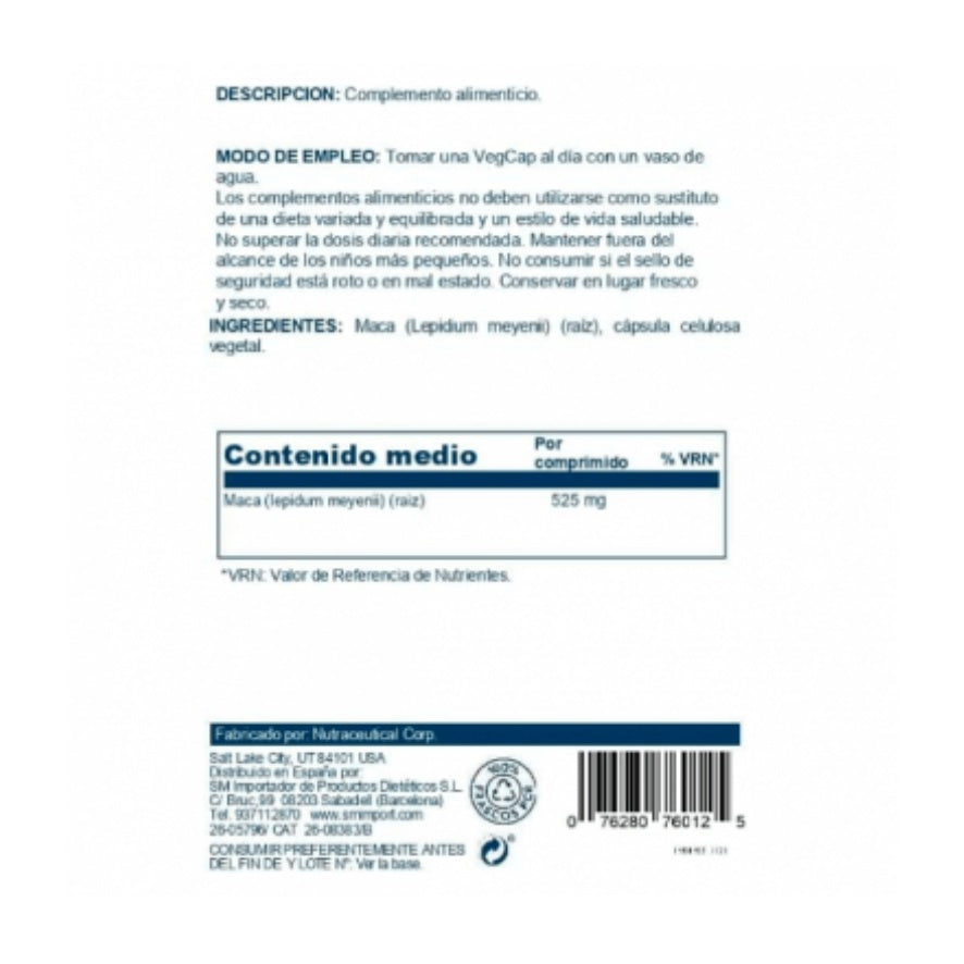 Maca 525 Mg 100 Capsulas | Solaray - Dietetica Ferrer