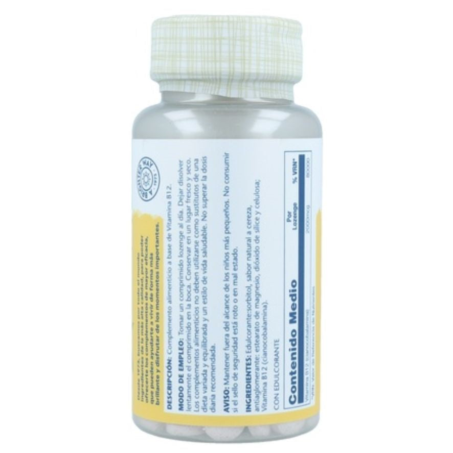Vitamina B12 + Acido Folico 90 Comprimidos | Solaray