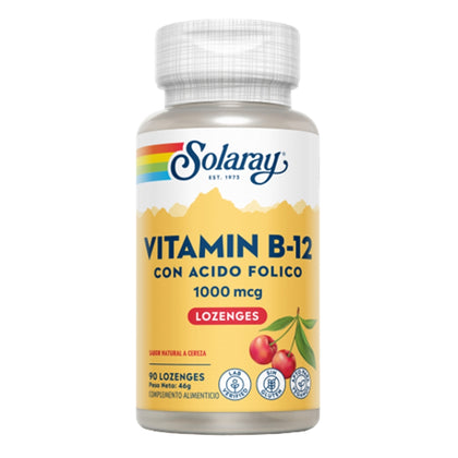 Vitamina B12 + Acido Folico 90 Comprimidos | Solaray