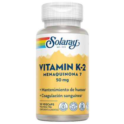 Vitamin K2 Menaquinone 7 30 Capsulas | Solaray - Dietetica Ferrer