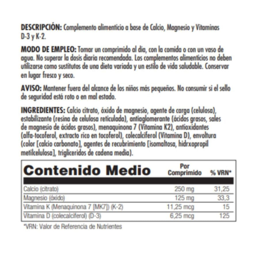 Ultra Cal Citrate+ K2 120 Comprimidos | KAL - Dietetica Ferrer