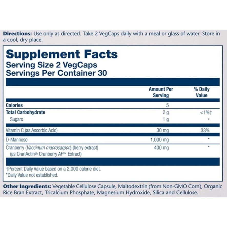 D-Mannose Cranactin 60 Capsulas | Solaray