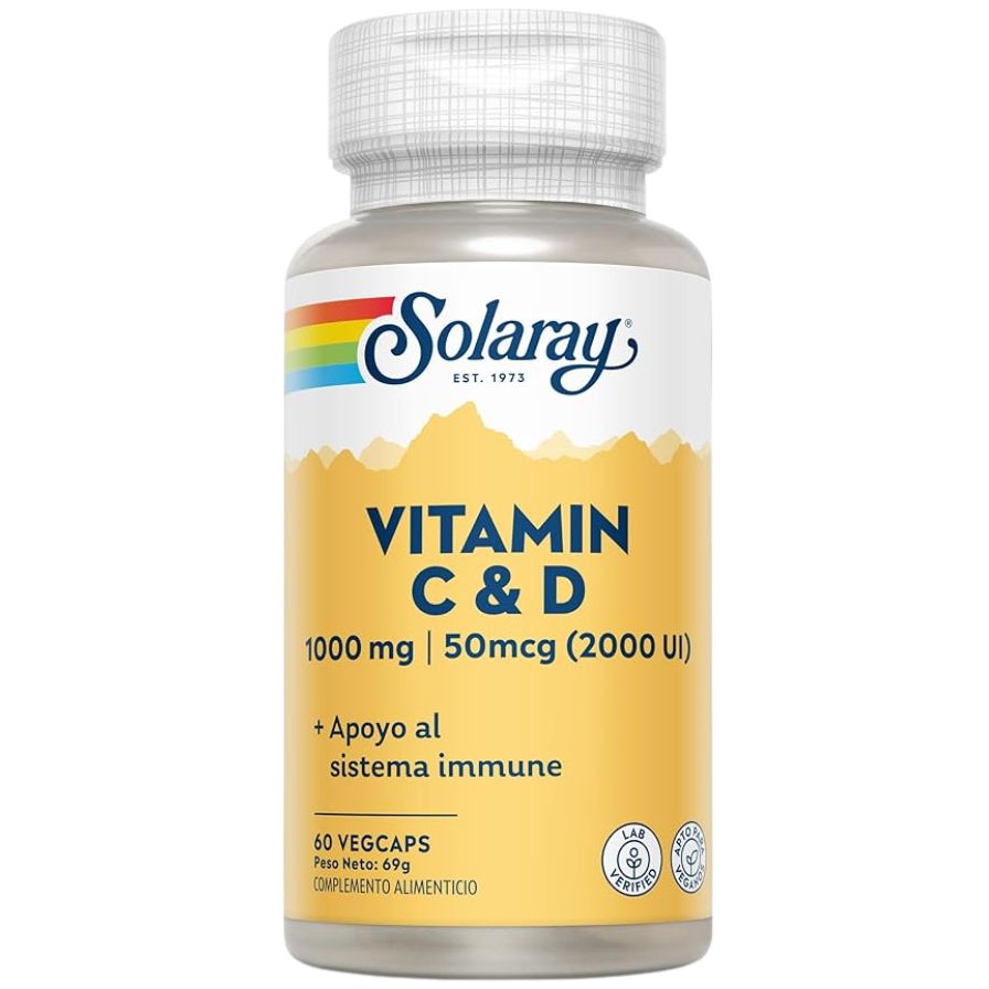 Vitamin C + D 60 Capsulas | Solaray - Dietetica Ferrer