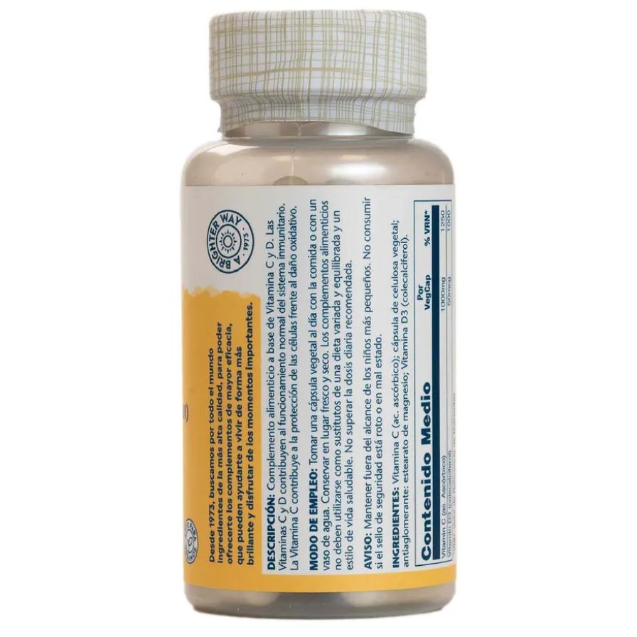 Vitamin C + D 60 Capsulas | Solaray - Dietetica Ferrer
