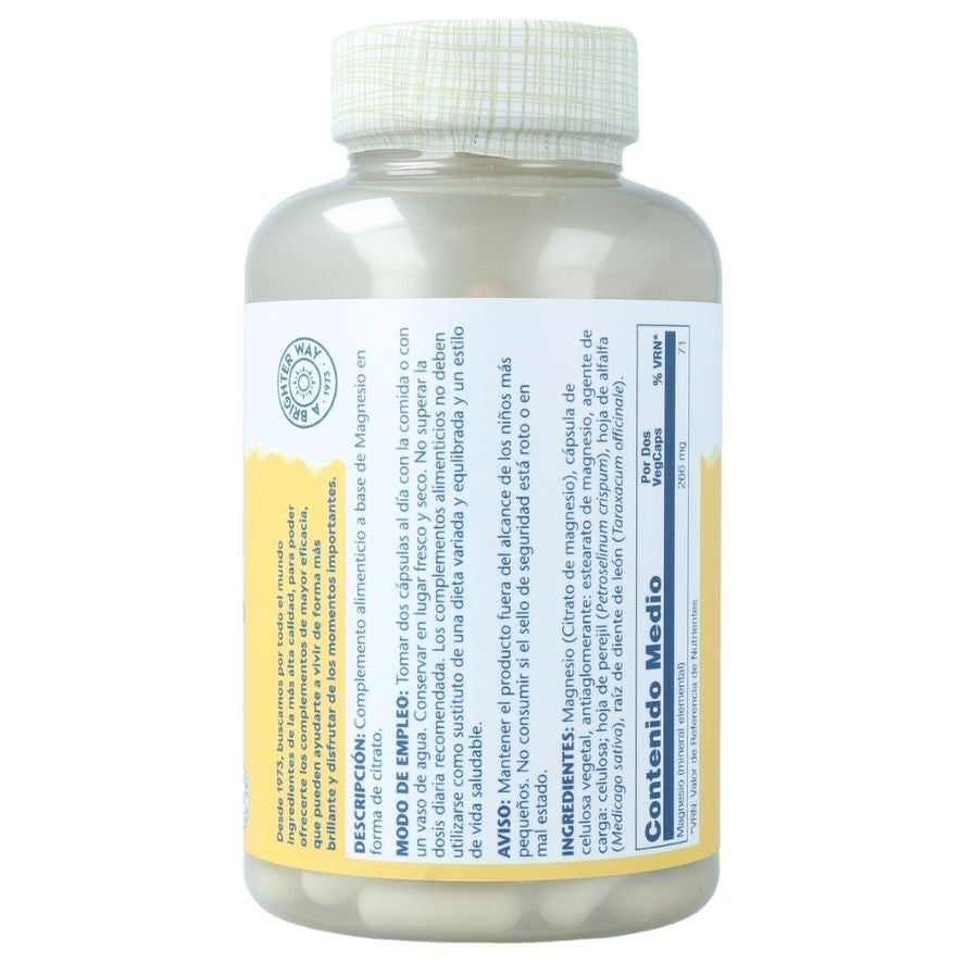 Magnesium Citrate 180 Capsulas | Solaray