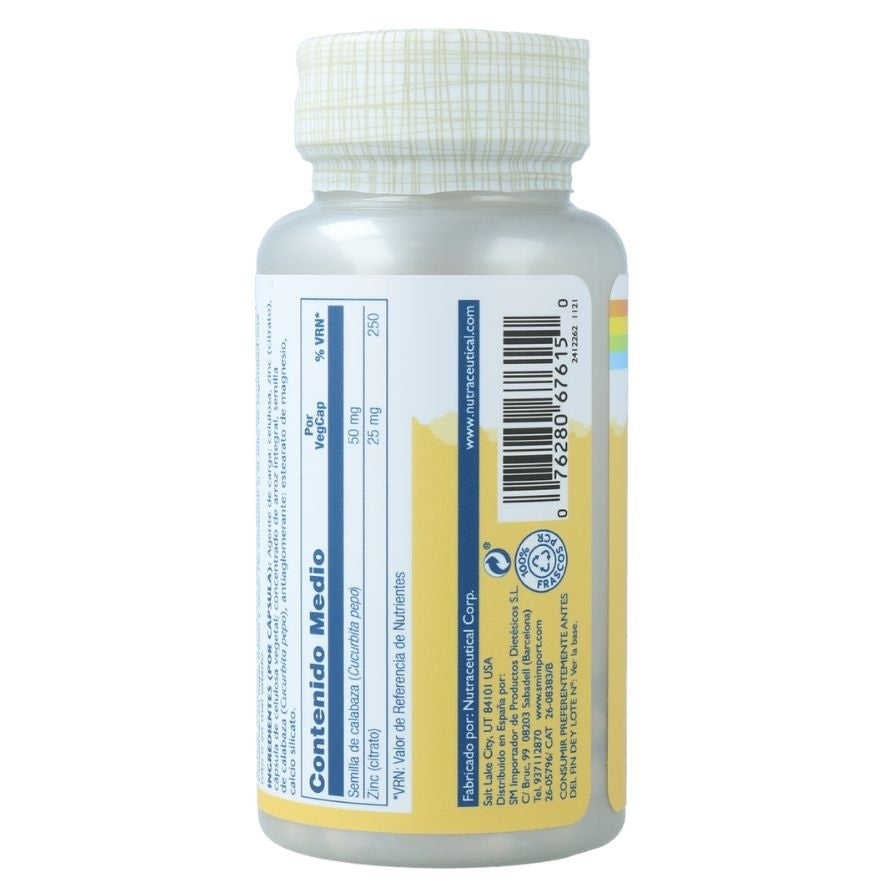 Zinc 50 Mg 60 Capsulas | Solaray - Dietetica Ferrer