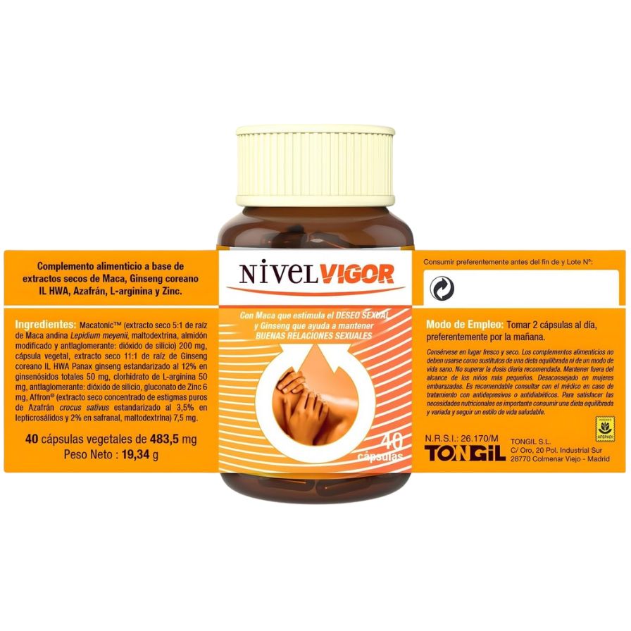 Nivelvigor 40 Capsulas | Tongil - Dietetica Ferrer