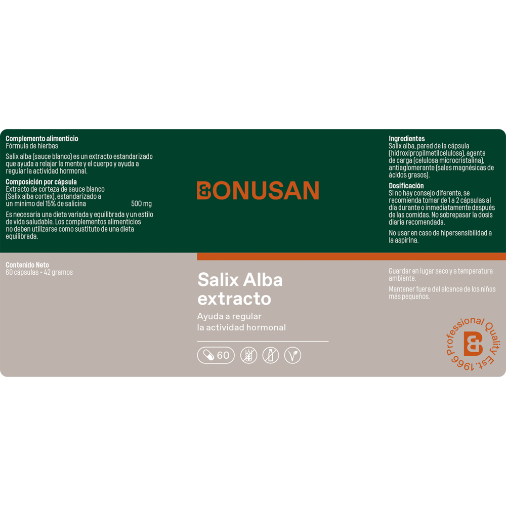 Extrato Salix Alba 60 Cápsulas | Bônus