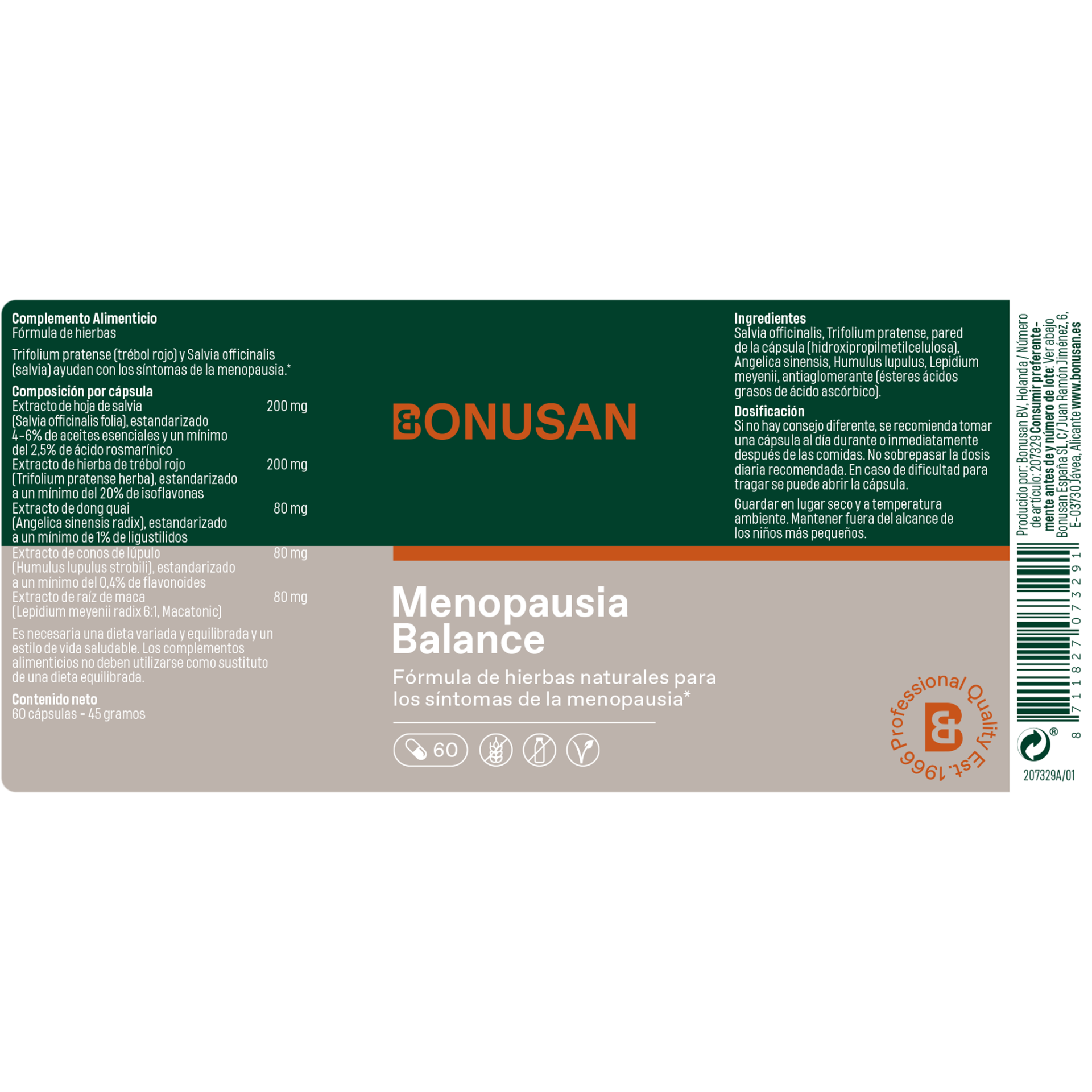 Menopausia Balance 60 Cápsulas | Bonusan