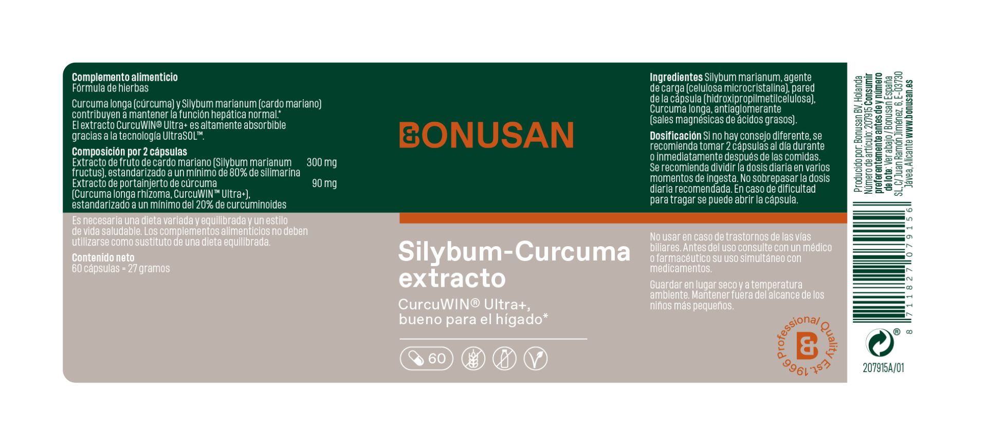 Extrato de Curcuma Silybum 60 Cápsulas | Bônus