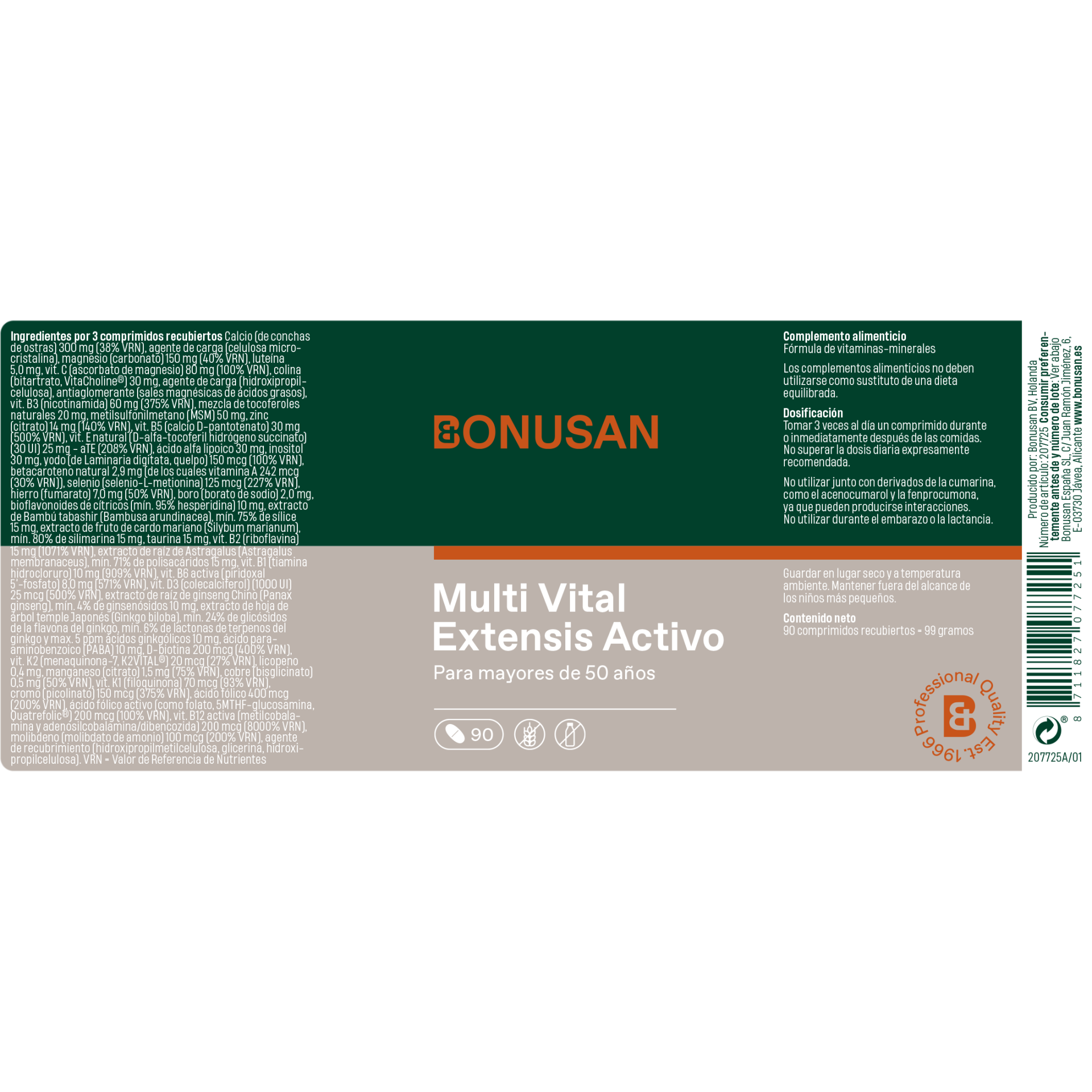 Multi Vital Extensis Active 90 Comprimidos | Bônus