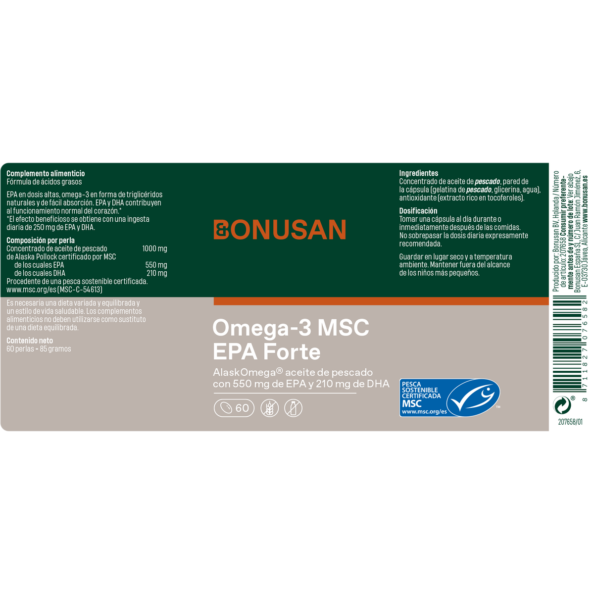 Omega3 MSC EPA Forte 30 Capsulas | Bonusan - Dietetica Ferrer
