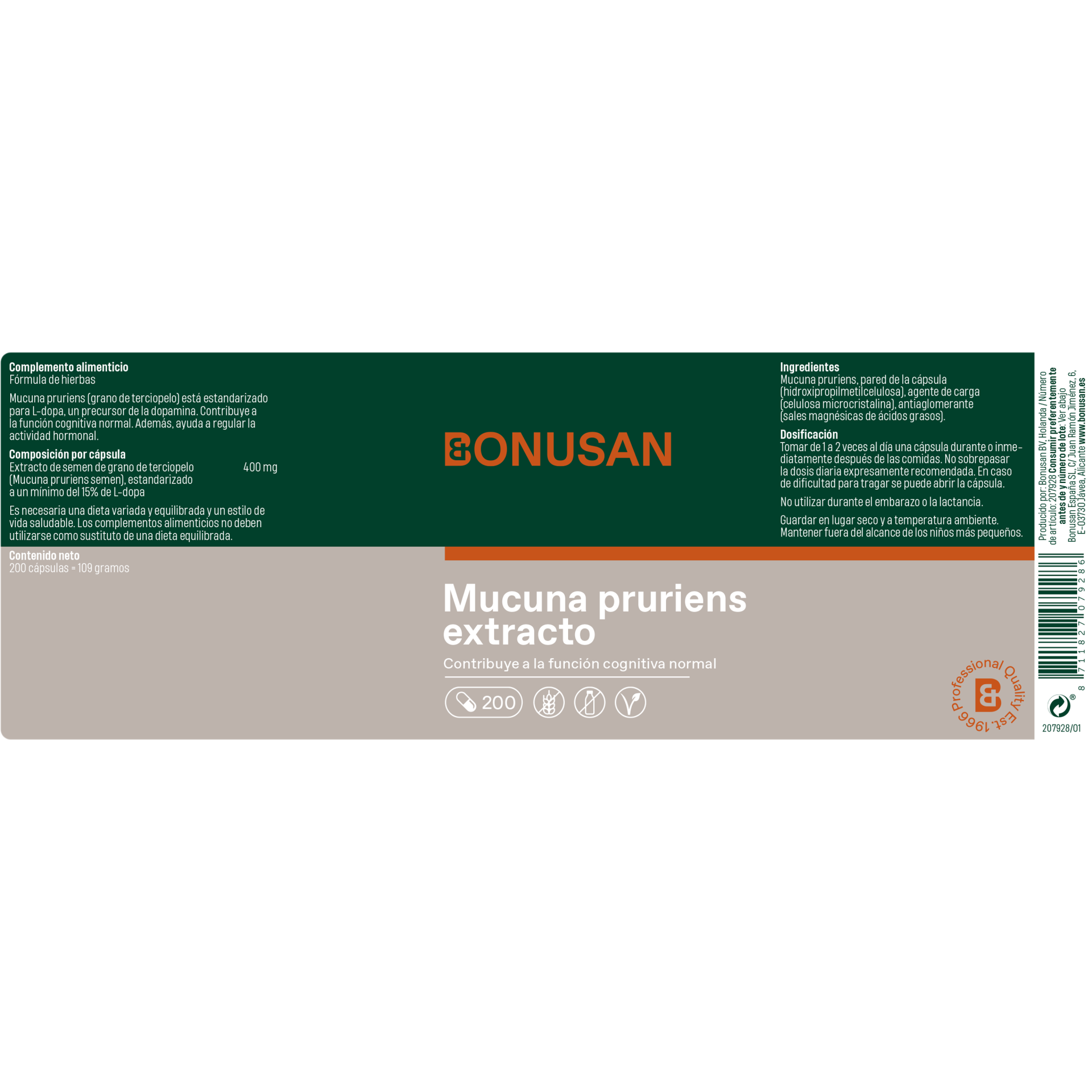 Mucuna Pruriens 60 Capsulas | Bonusan - Dietetica Ferrer