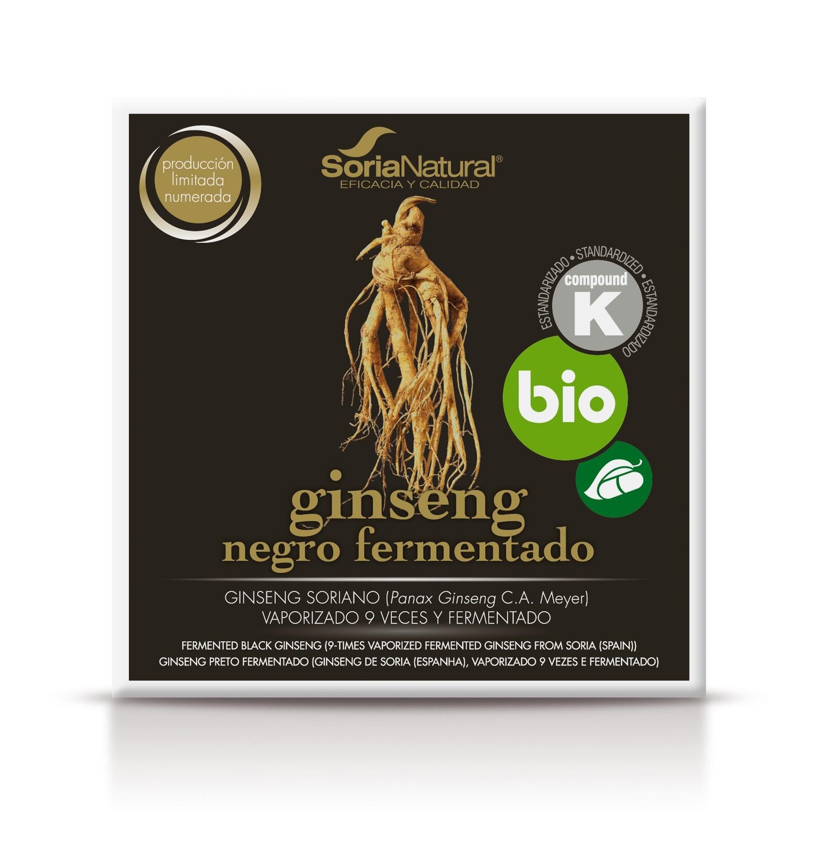 Ginseng Negro Fermentado 24 Capsulas | Soria Natural