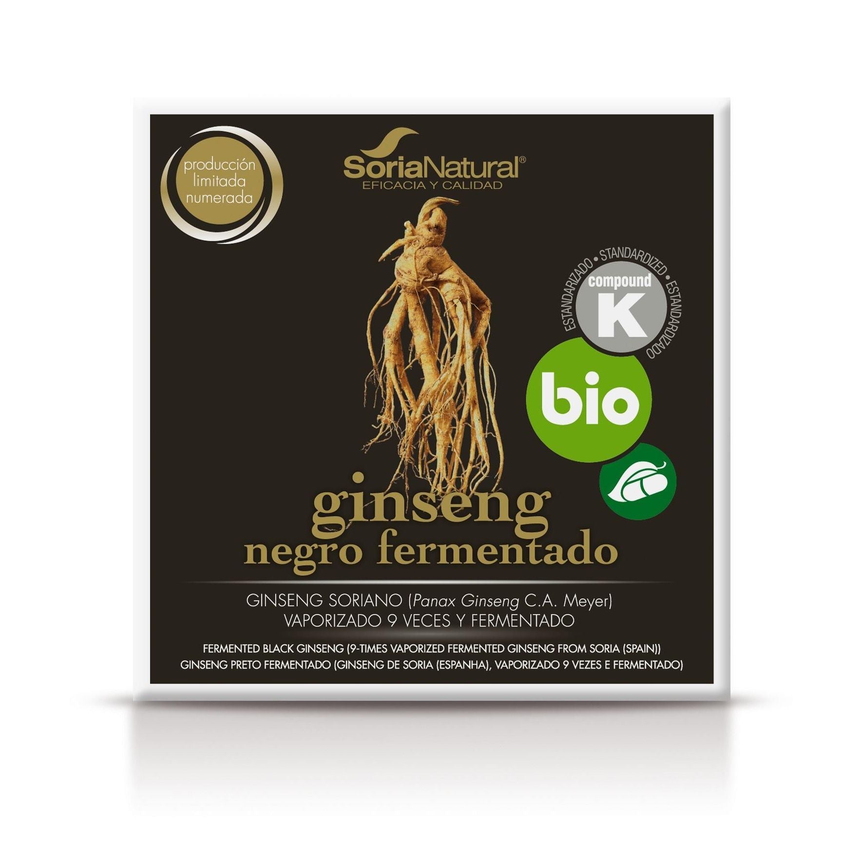Ginseng Negro Fermentado 24 Capsulas | Soria Natural - Dietetica Ferrer