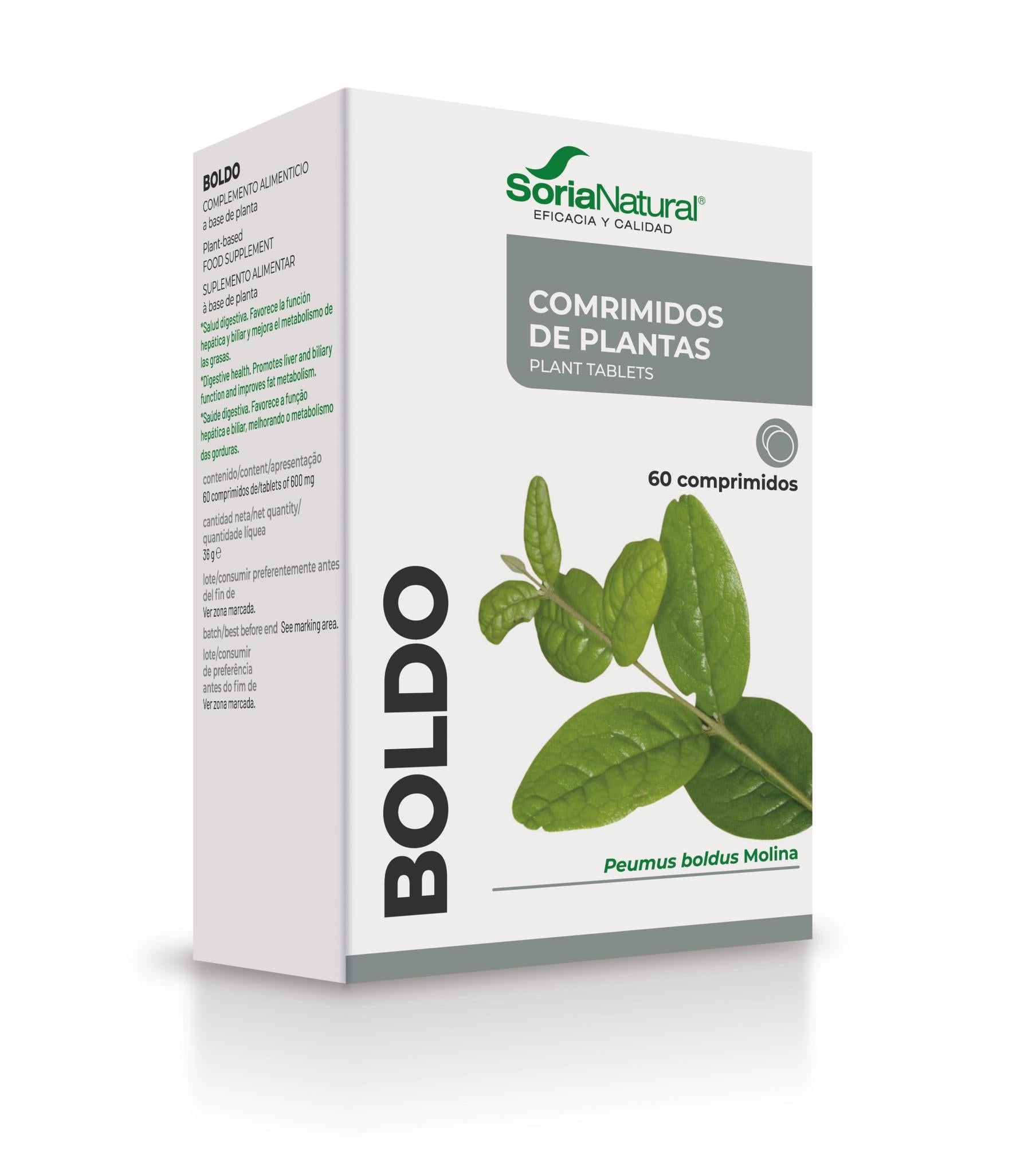 Boldo 60 Comprimidos | Soria Natural - Dietetica Ferrer