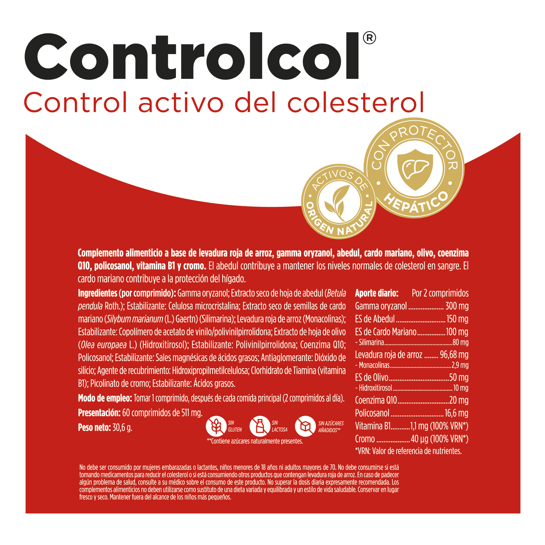 Controlcol 60 Comprimidos | Eladiet - Dietetica Ferrer