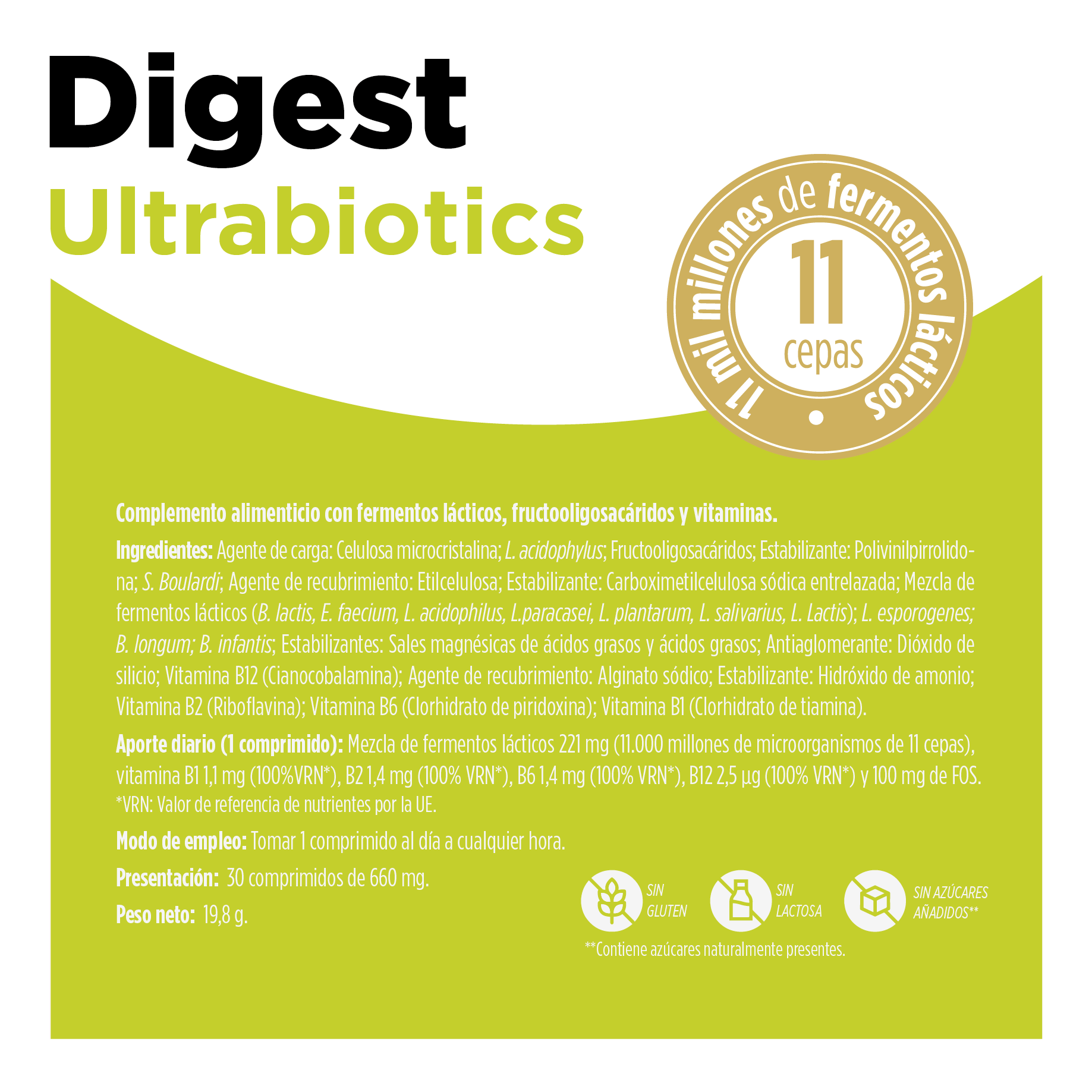 Digest Ultrabiotics 30 Comprimidos | Eladiet - Dietetica Ferrer