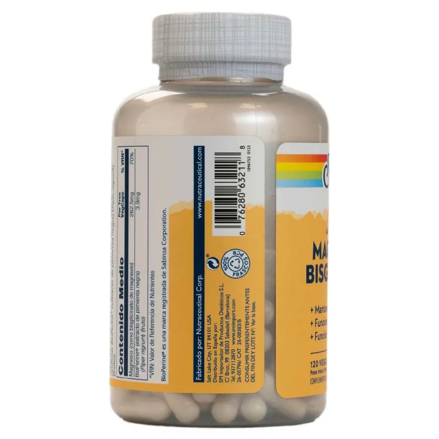 Magnesium Bisglycinate 120 Cápsulas | Solaray - Dietetica Ferrer