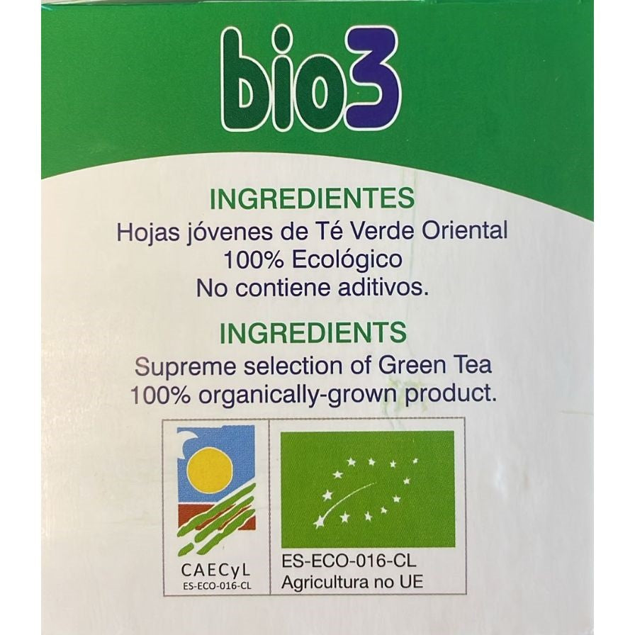 Te Verde Ecologico 25 Bolsitas | Bio3 - Dietetica Ferrer