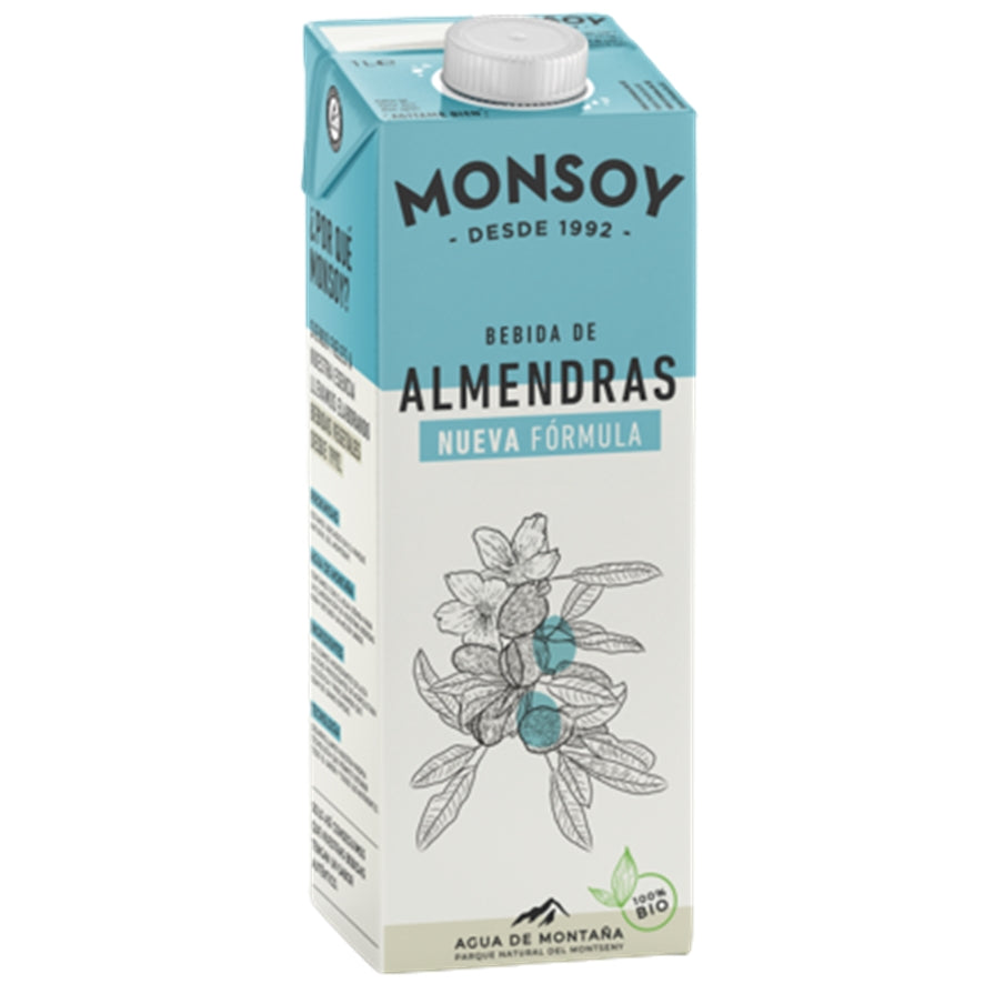 Leche de Almendras Bio 1 Litro Pack de 6 | Monsoy - Dietetica Ferrer