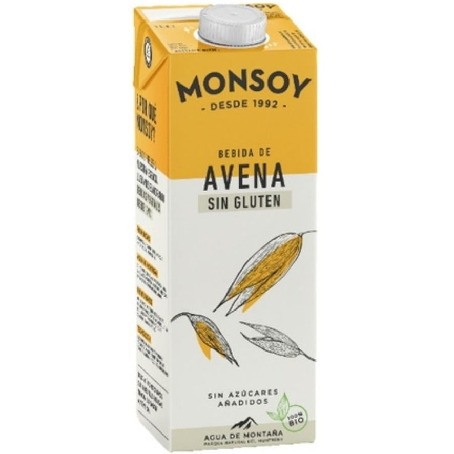 Bebida de Avena sin Gluten Bio 1 Litro Pack de 6 | Monsoy - Dietetica Ferrer