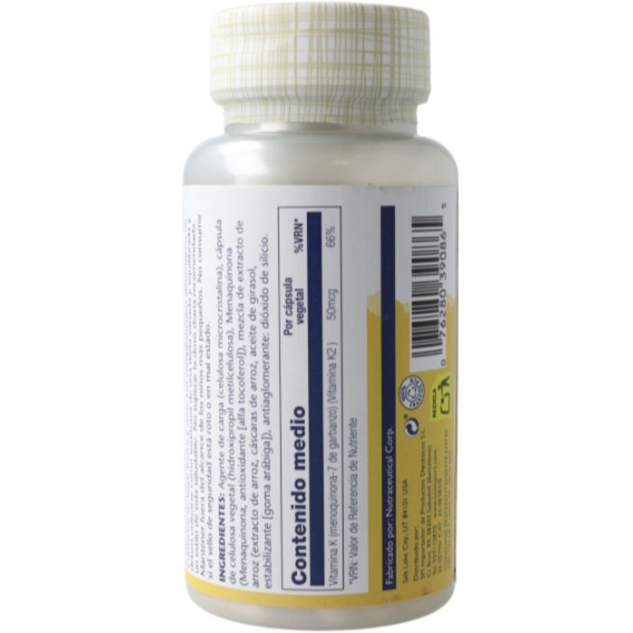 Vitamin K2 Menaquinone 7 30 Capsulas | Solaray - Dietetica Ferrer