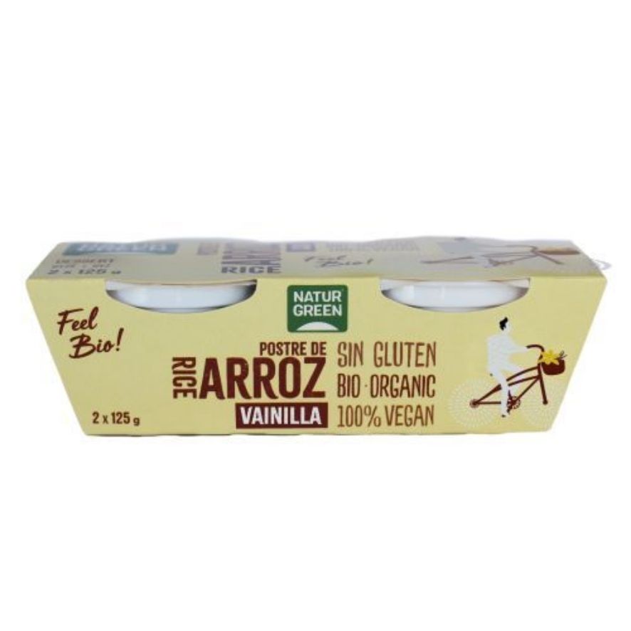 Postre de Arroz Vainilla Bio 2 x 125 gr | Naturgreen - Dietetica Ferrer