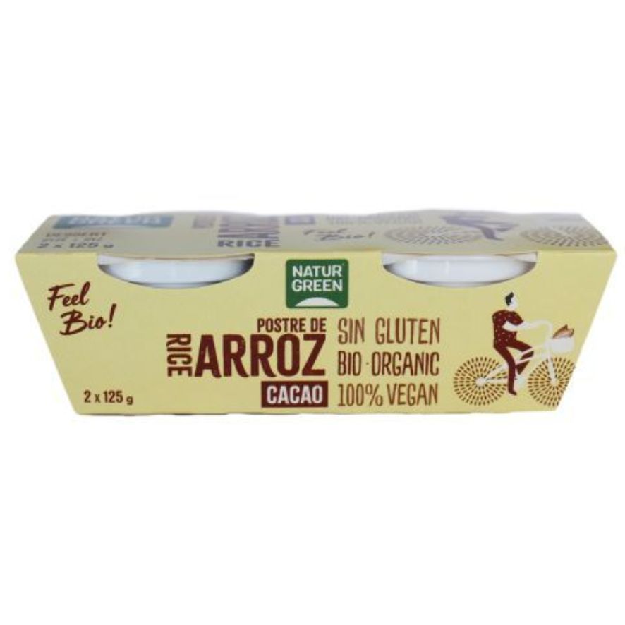 Postre de Arroz Chocolate Bio 2 x 125 gr | Naturgreen - Dietetica Ferrer