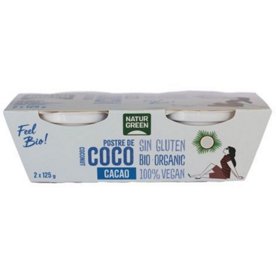 Postre de Coco Cacao Bio 2 x 125 gr | Naturgreen - Dietetica Ferrer