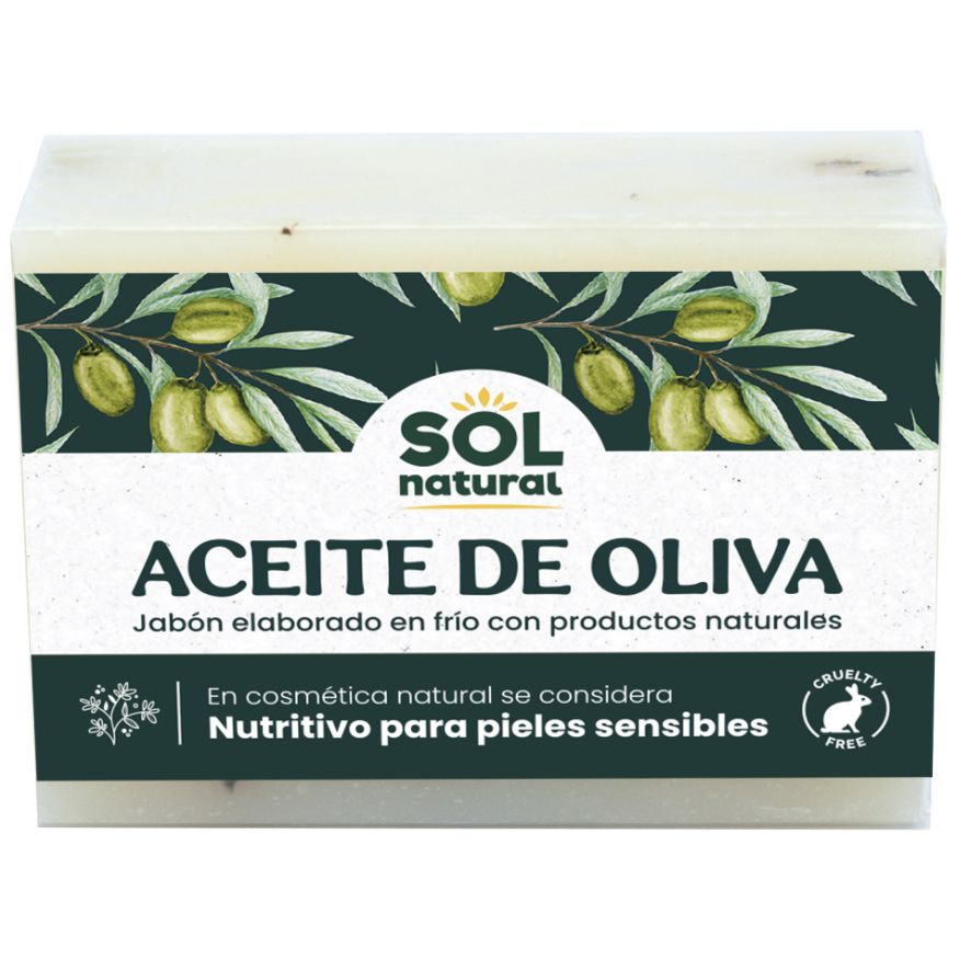 Jabon Natural de Aceite Oliva 100 gr | Sol Natural - Dietetica Ferrer