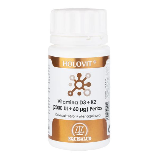 Holovit Vitamina D3 2.000 Ui + K2 60 µg (Colecalciferol + Menaquinona (Mk-7)) Perlas | Equisalud