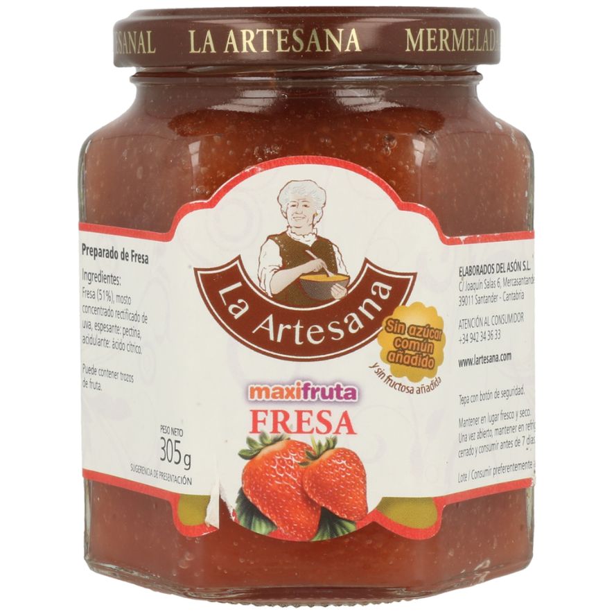 Mermelada de Fresa 100% 310 gr | La Artesana - Dietetica Ferrer